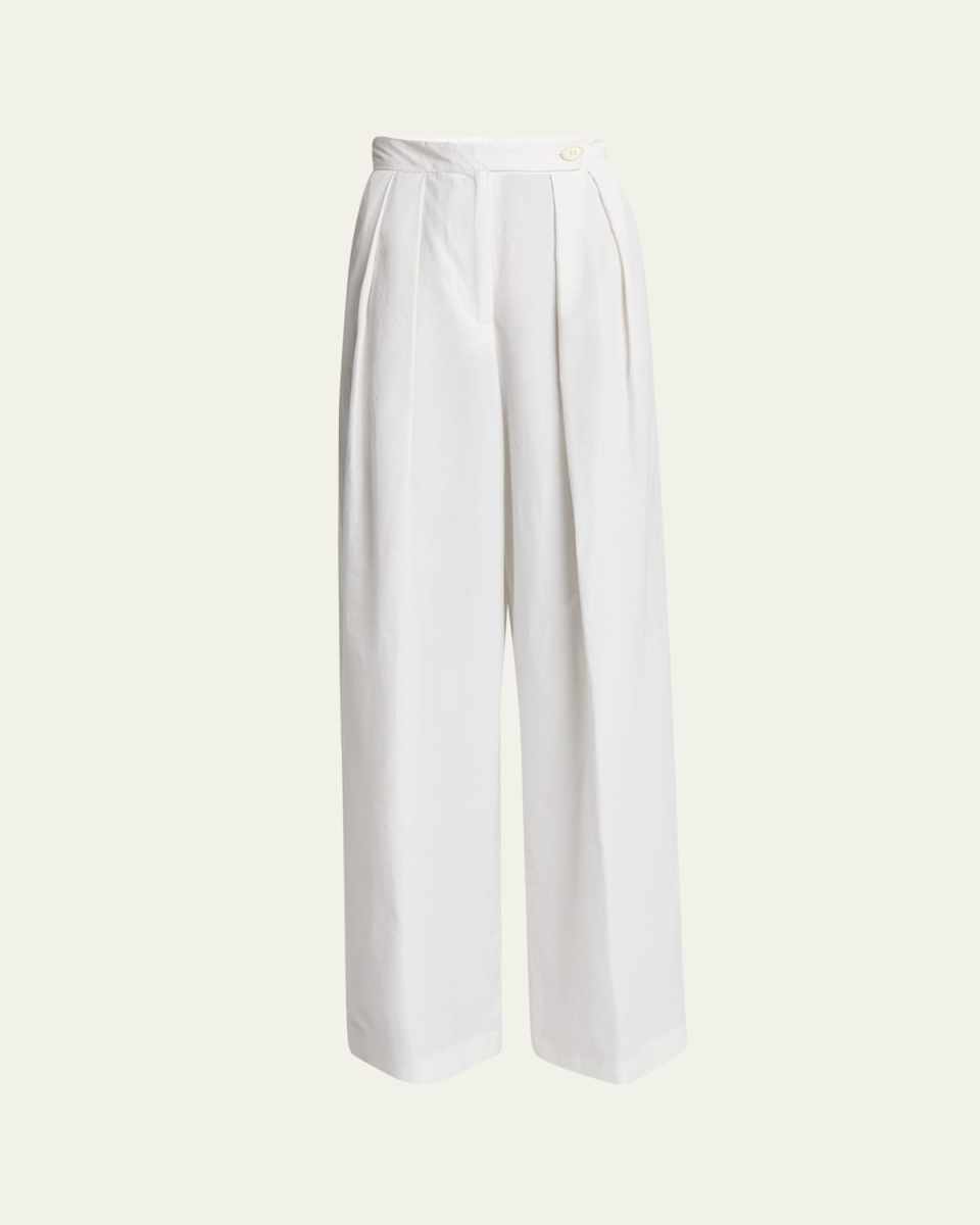 Pamplona Pleated Wide-Leg Pants